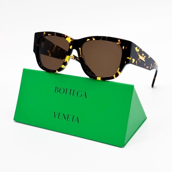 NEW BOTTEGA VENETA SUNGLASSES BV1026S 002 HAVANA WOMEN EYEWEAR BOTTEGA VENETA - Picture 1 of 8